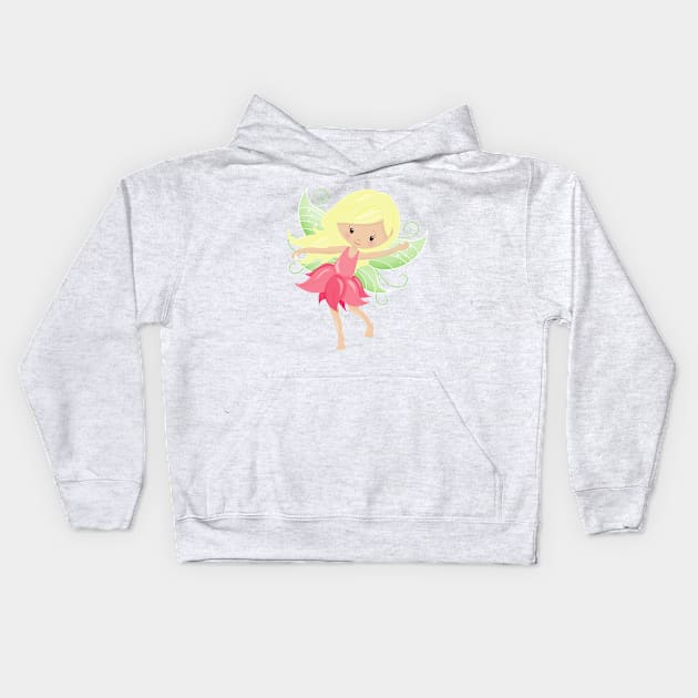 Forest Fairy, Cute Fairy, Magic Fairy, Blonde Hair Kids Hoodie by Jelena Dunčević